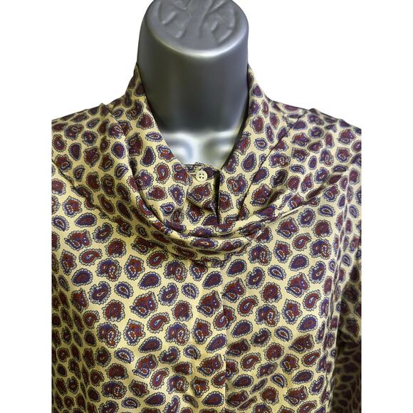 Evan Picone Petites Vintage 1980's Paisley Print Long Sleeve Blouse Bow Size 8 - Picture 4 of 10